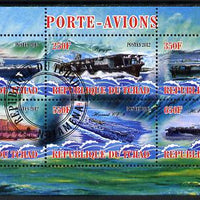 Chad 2012 Aircraft Carriers #1 perf sheetlet containing 6 values fine cto used