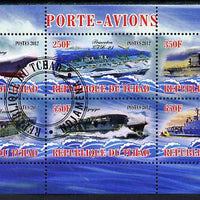 Chad 2012 Aircraft Carriers #2 perf sheetlet containing 6 values fine cto used