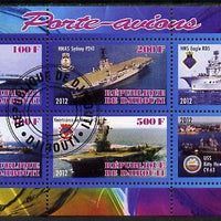 Djibouti 2012 Aircraft Carriers #1 perf sheetlet containing 6 values fine cto used