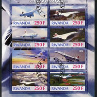 Rwanda 2012 Concorde perf sheetlet containing 8 values fine cto used