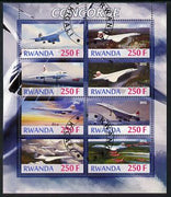 Rwanda 2012 Concorde perf sheetlet containing 8 values fine cto used