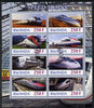 Rwanda 2012 High-Speed Trains perf sheetlet containing 8 values fine cto used