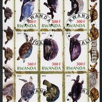 Rwanda 2012 Turtles perf sheetlet containing 9 values fine cto used