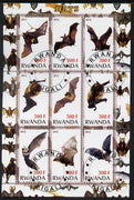 Rwanda 2012 Bats perf sheetlet containing 9 values fine cto used
