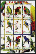 Rwanda 2012 Parrots perf sheetlet containing 9 values fine cto used
