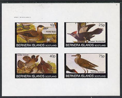 Bernera 1982 Birds #21 (Duck, Woodpecker etc) imperf,set of 4 values (10p to 75p) unmounted mint