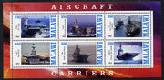 Malawi 2012 Aircraft Carriers #2 perf sheetlet containing 6 values unmounted mint
