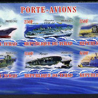 Chad 2012 Aircraft Carriers #2 imperf sheetlet containing 6 values unmounted mint
