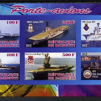 Djibouti 2012 Aircraft Carriers #1 imperf sheetlet containing 6 values unmounted mint