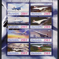 Rwanda 2012 Concorde perf sheetlet containing 8 values unmounted mint