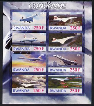 Rwanda 2012 Concorde perf sheetlet containing 8 values unmounted mint