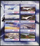Rwanda 2012 Concorde imperf sheetlet containing 8 values unmounted mint