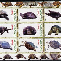 Rwanda 2012 Turtles perf sheetlet containing 9 values unmounted mint
