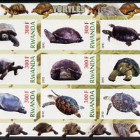 Rwanda 2012 Turtles imperf sheetlet containing 9 values unmounted mint