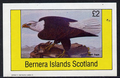 Bernera 1982 Bald Eagle imperf deluxe sheet (£2 value) unmounted mint
