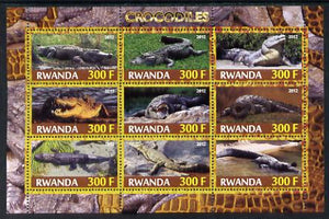 Rwanda 2012 Crocodiles perf sheetlet containing 9 values unmounted mint