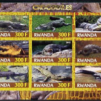 Rwanda 2012 Crocodiles imperf sheetlet containing 9 values unmounted mint