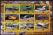 Rwanda 2012 Crocodiles imperf sheetlet containing 9 values unmounted mint