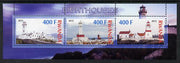 Rwanda 2012 Lighthouses perf sheetlet containing 3 values unmounted mint