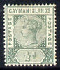 Cayman Islands 1900 QV 1/2d pale green mounted mint SG 1a
