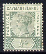 Cayman Islands 1900 QV 1/2d pale green mounted mint SG 1a