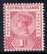 Cayman Islands 1900 QV 1d rose-carmine mounted mint SG 2