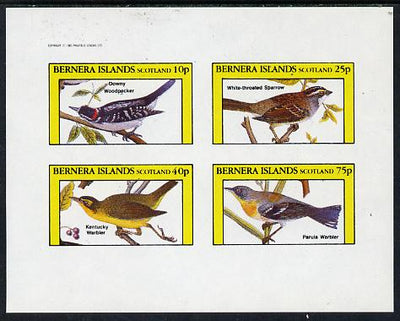 Bernera 1982 Birds #22 (Woodpecker, Warblers etc) imperf,set of 4 values (10p to 75p) unmounted mint