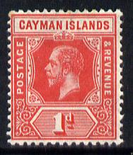 Cayman Islands 1912-20 KG5 MCA 1d red mounted mint SG 42