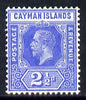 Cayman Islands 1912-20 KG5 MCA 2.5d bright blue mounted mint SG 44