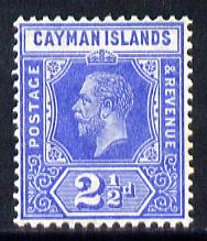 Cayman Islands 1912-20 KG5 MCA 2.5d bright blue mounted mint SG 44