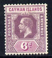 Cayman Islands 1912-20 KG5 MCA 6d dull & bright purple mounted mint SG 47