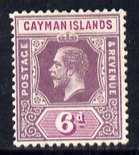 Cayman Islands 1912-20 KG5 MCA 6d dull & bright purple mounted mint SG 47