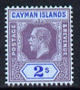 Cayman Islands 1912-20 KG5 MCA 2s purple & blue on blue mounted mint SG 49