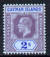 Cayman Islands 1912-20 KG5 MCA 2s purple & blue on blue mounted mint SG 49