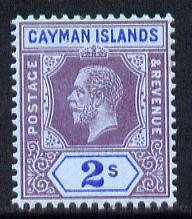 Cayman Islands 1912-20 KG5 MCA 2s purple & blue on blue mounted mint SG 49