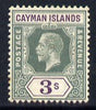 Cayman Islands 1912-20 KG5 MCA 3s green & violet mounted mint SG 50