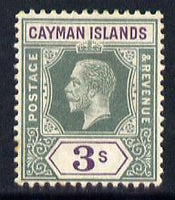 Cayman Islands 1912-20 KG5 MCA 3s green & violet mounted mint SG 50