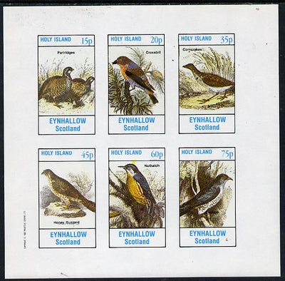 Eynhallow 1982 Birds #07 (Patridges, Buzzard, Nuthatch & Cuckoo) imperf set of 6 values (15p to 75p) unmounted mint
