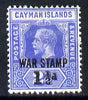 Cayman Islands 1917 War Tax 1.5d on 2.5d deep blue mounted mint SG 56