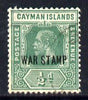 Cayman Islands 1919-20 War Tax 1/2d green mounted mint SG 57