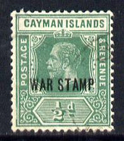Cayman Islands 1919-20 War Tax 1/2d green mounted mint SG 57