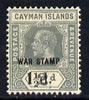 Cayman Islands 1919-20 War Tax 1.5d on 2d grey mounted mint SG 58