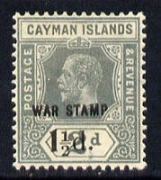 Cayman Islands 1919-20 War Tax 1.5d on 2d grey mounted mint SG 58