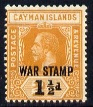 Cayman Islands 1919-20 War Tax 1.5d on 2.5d orange mounted mint SG 59
