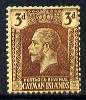 Cayman Islands 1921-26 KG5 MCA 3d purple on orange-buff mounted mint SG 60
