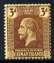 Cayman Islands 1921-26 KG5 MCA 3d purple on orange-buff mounted mint SG 60