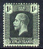 Cayman Islands 1921-26 KG5 MCA 1s black on green mounted mint SG 63