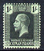 Cayman Islands 1921-26 KG5 MCA 1s black on green mounted mint SG 63