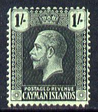 Cayman Islands 1921-26 KG5 MCA 1s black on green mounted mint SG 63