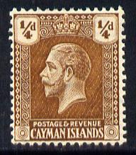 Cayman Islands 1921-26 KG5 Script CA 1/4d yellow-brown mounted mint SG 69